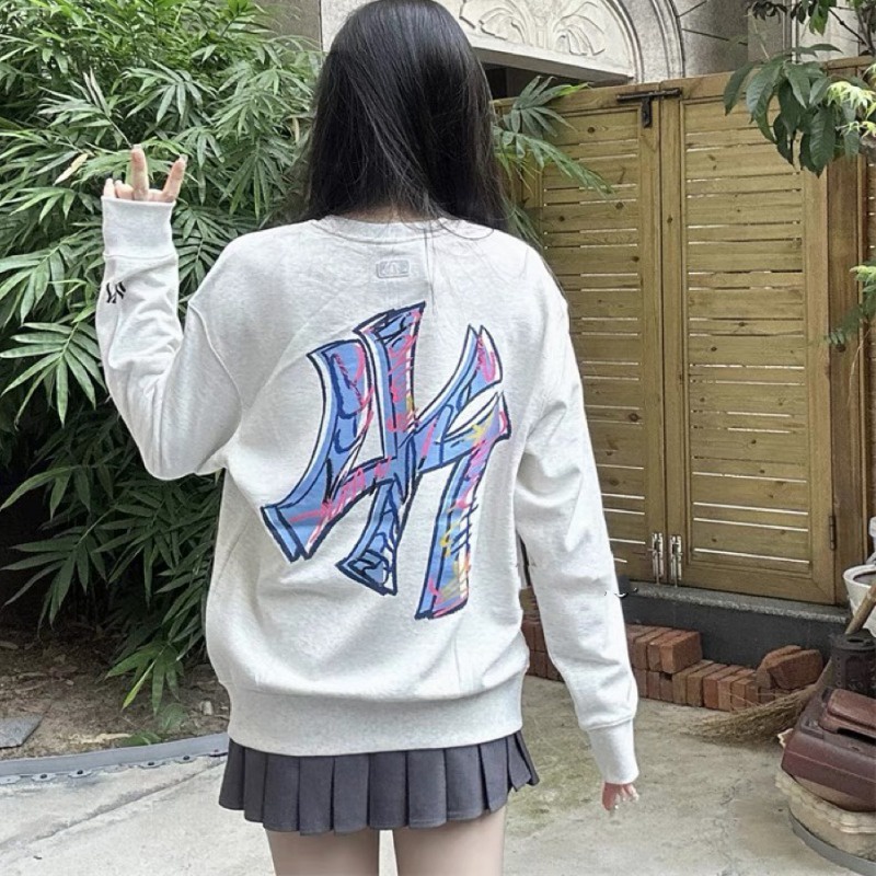 Mlb Áo Hoodie Dệt Kim In logo ny 100% Chính Hãng Thời Trang Cho Nam Và Nữ