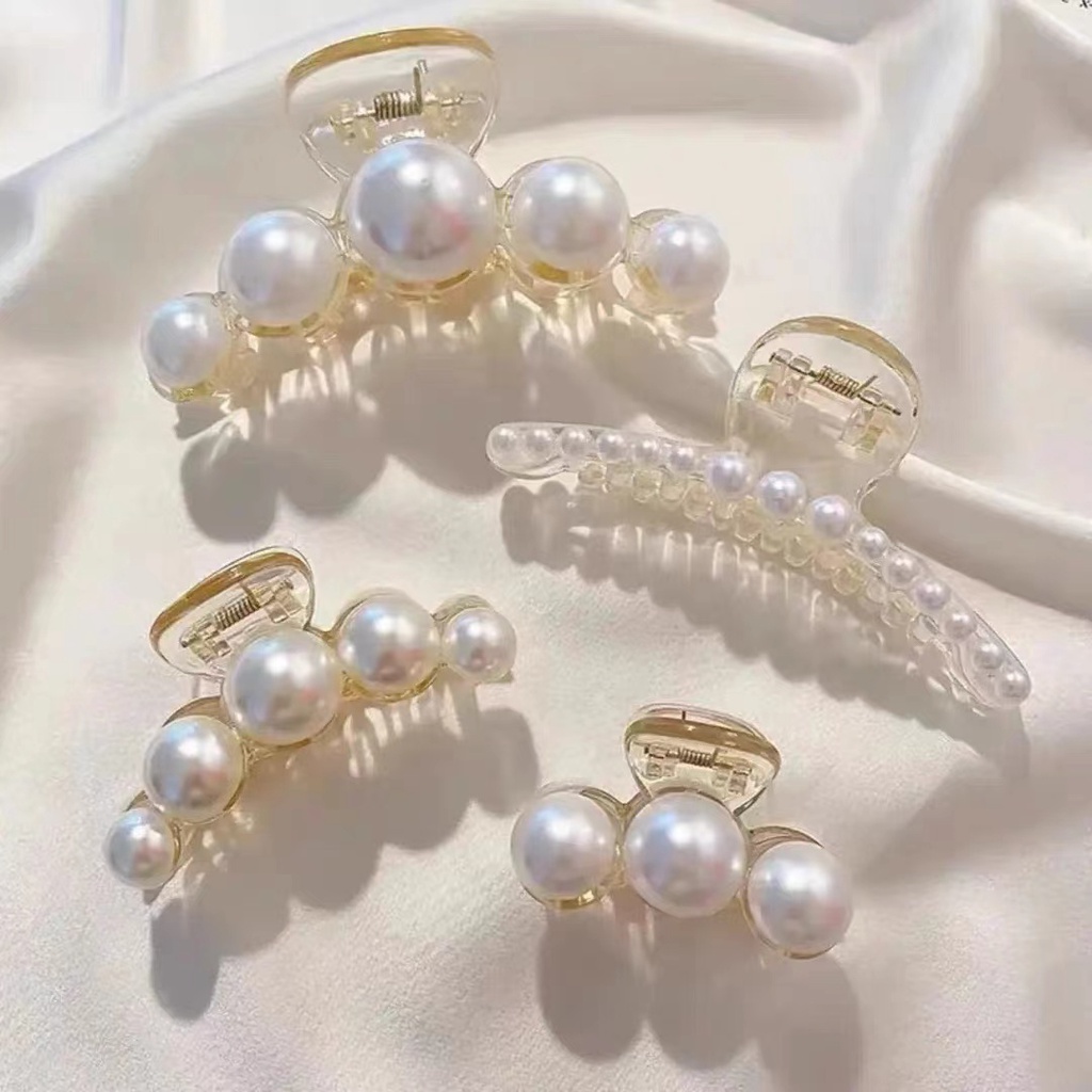 Yayli Kẹp Tóc Hình Cá Mập Đính Ngọc Trai Thời Trang 2023