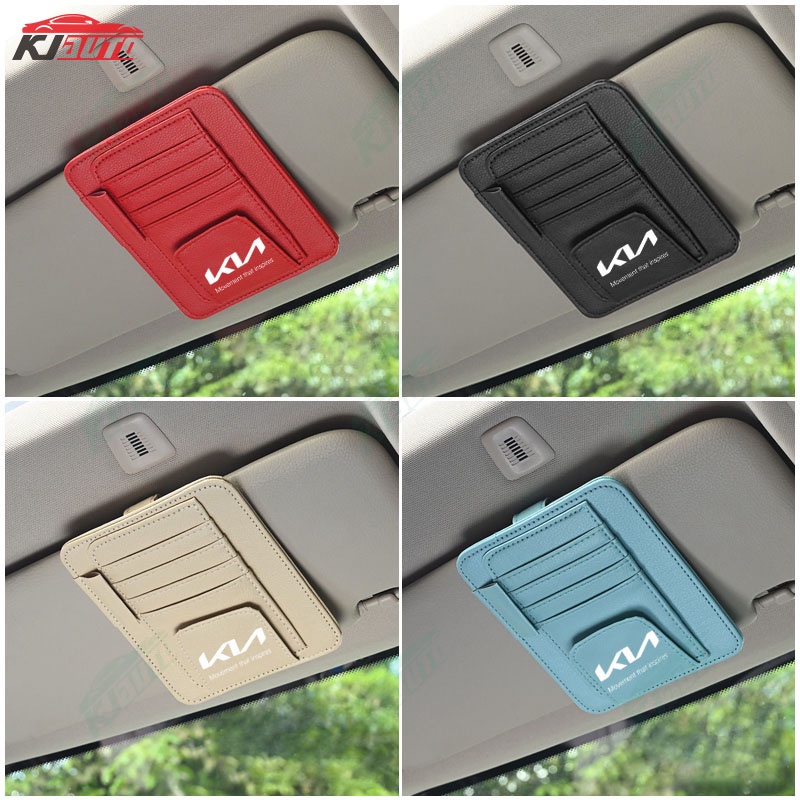 Kia kn Hộp Đựng Thẻ Bằng Da Mềm Chống Trượt Chống Mài Mòn Đa Năng Gắn Tấm Che Nắng Xe Hơi seltos kx3 Bobt k3 sorento soluto Picasso Sedano Sedana Sportens