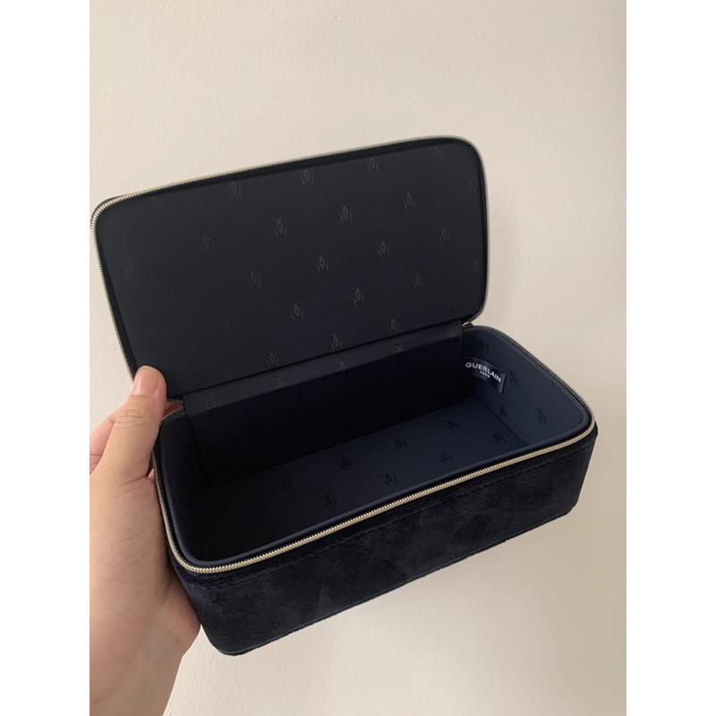 Jiaolan Túi Đựng Đồ Trang Điểm Phân Loại Bằng Nhung Màu Xanh Lam