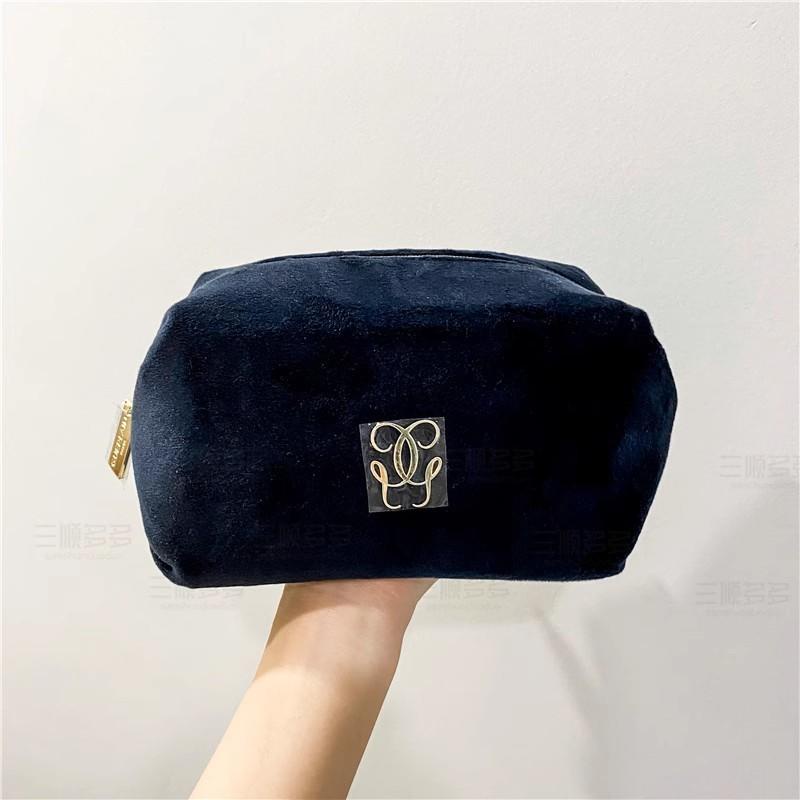 Jiaolan Túi Đựng Đồ Trang Điểm Phân Loại Bằng Nhung Màu Xanh Lam