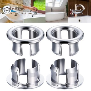 Bathroom Kitchen-Basin Sink/Overflow Cover Ring Chrome Hole-Round-Drain-Cap -UK-