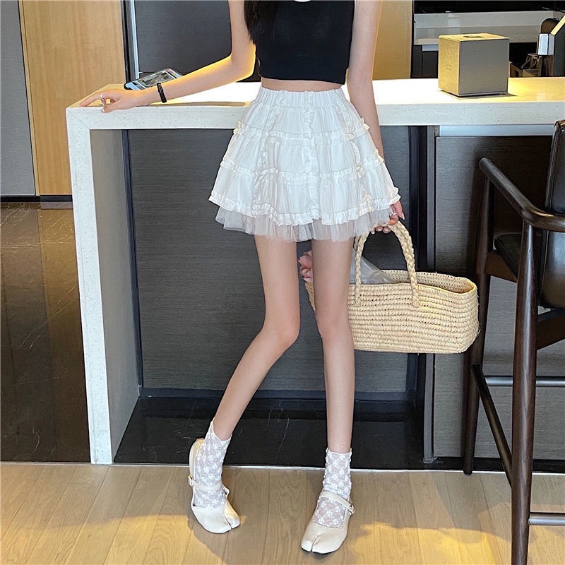 Chân Váy Ren Chữ a Lưng Cao Xếp Tầng Phong Cách Thời Trang Mùa Hè Mới 2023