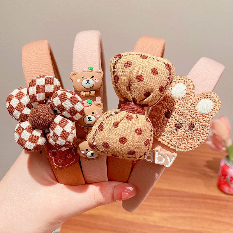 Băng Đô Cài Tóc Hình Mũ Cà Phê / Gấu Hoạt Hình Dễ Thương Cho Bé Gái jp3vn