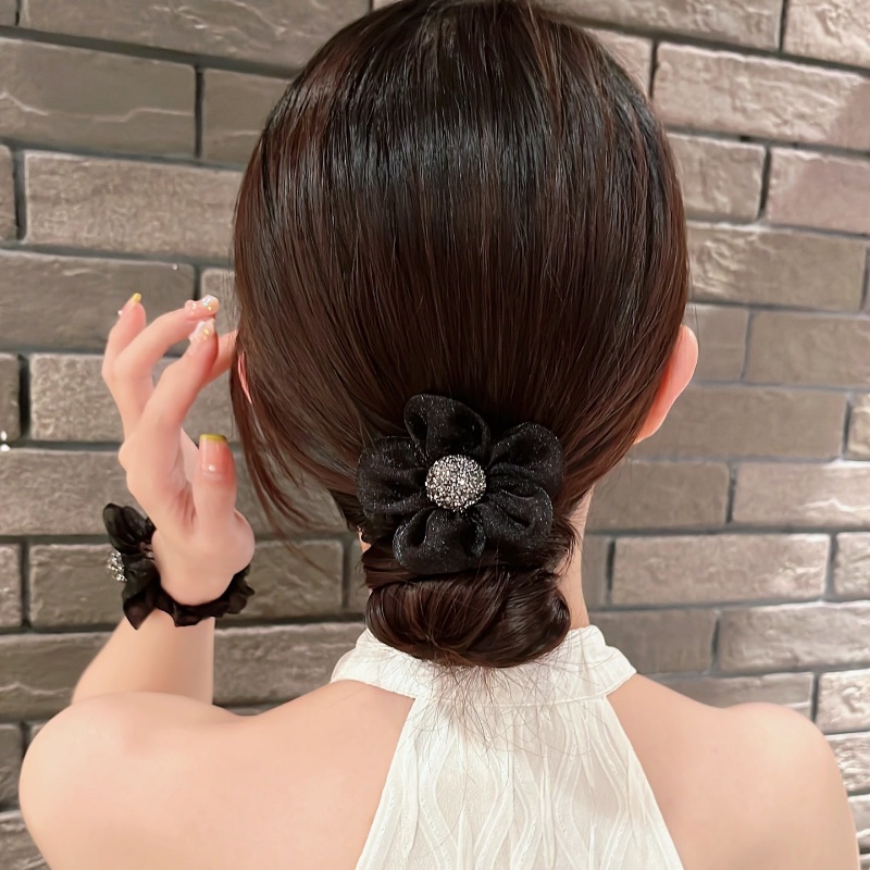 Dây Cột Tóc Hình Hoa Cúc Đính Đá Phong Cách Hàn Quốc Thời Trang Cho Nữ