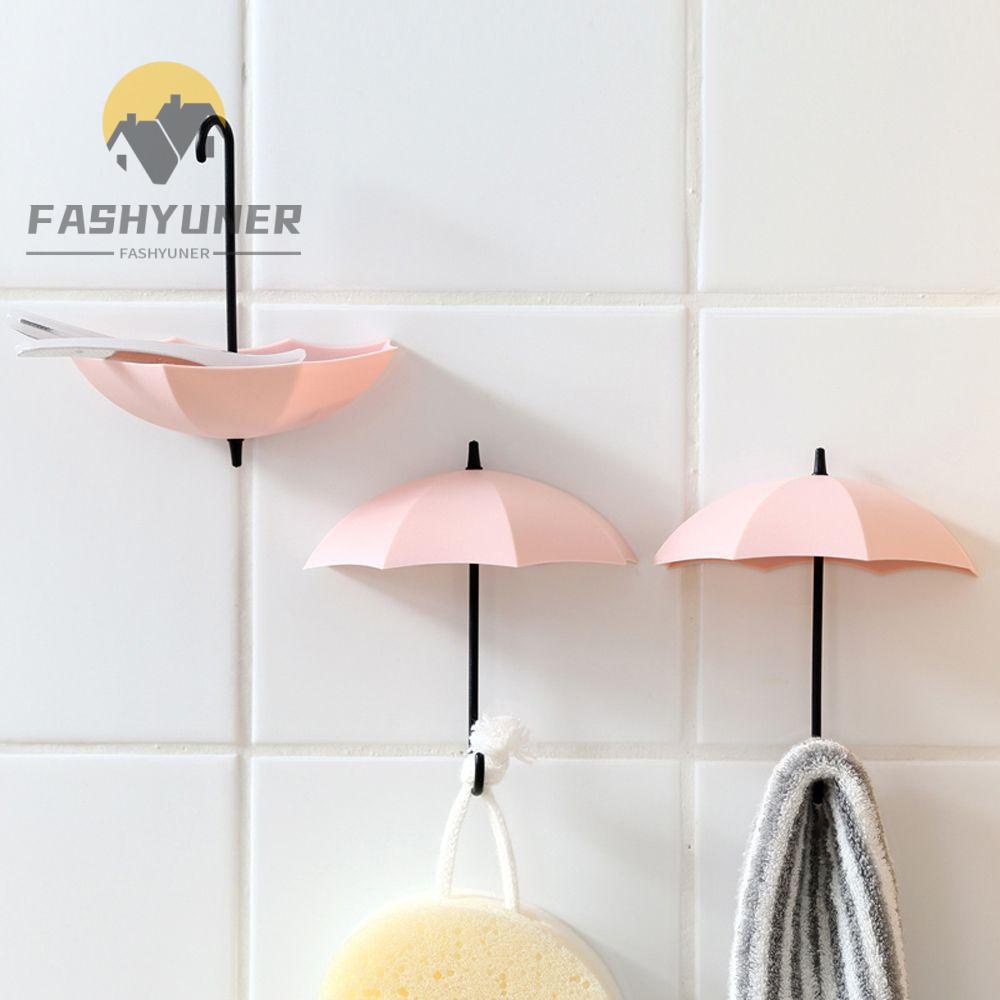 FASHYUNER Bộ 3 móc dán tường hình cây dù trang trí nhà cửa