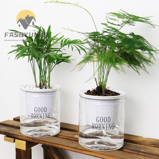 FASHYUNER Chậu Cây Bằng Nhựa Trong Suốt Thiết Kế Hút Nước Tự Động 