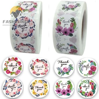 FASHYUNER Cuộn 500 miếng nhãn dán in chữ Thank You độc đáo