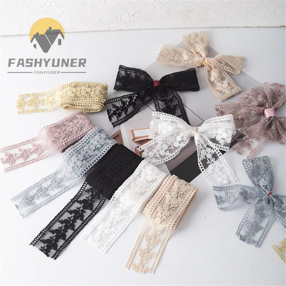 FASHYUNER Dây Ruy Băng Ren Lưới Thêu Họa Tiết Nhiều Màu Sắc Dùng Trang Trí Đám Cưới
