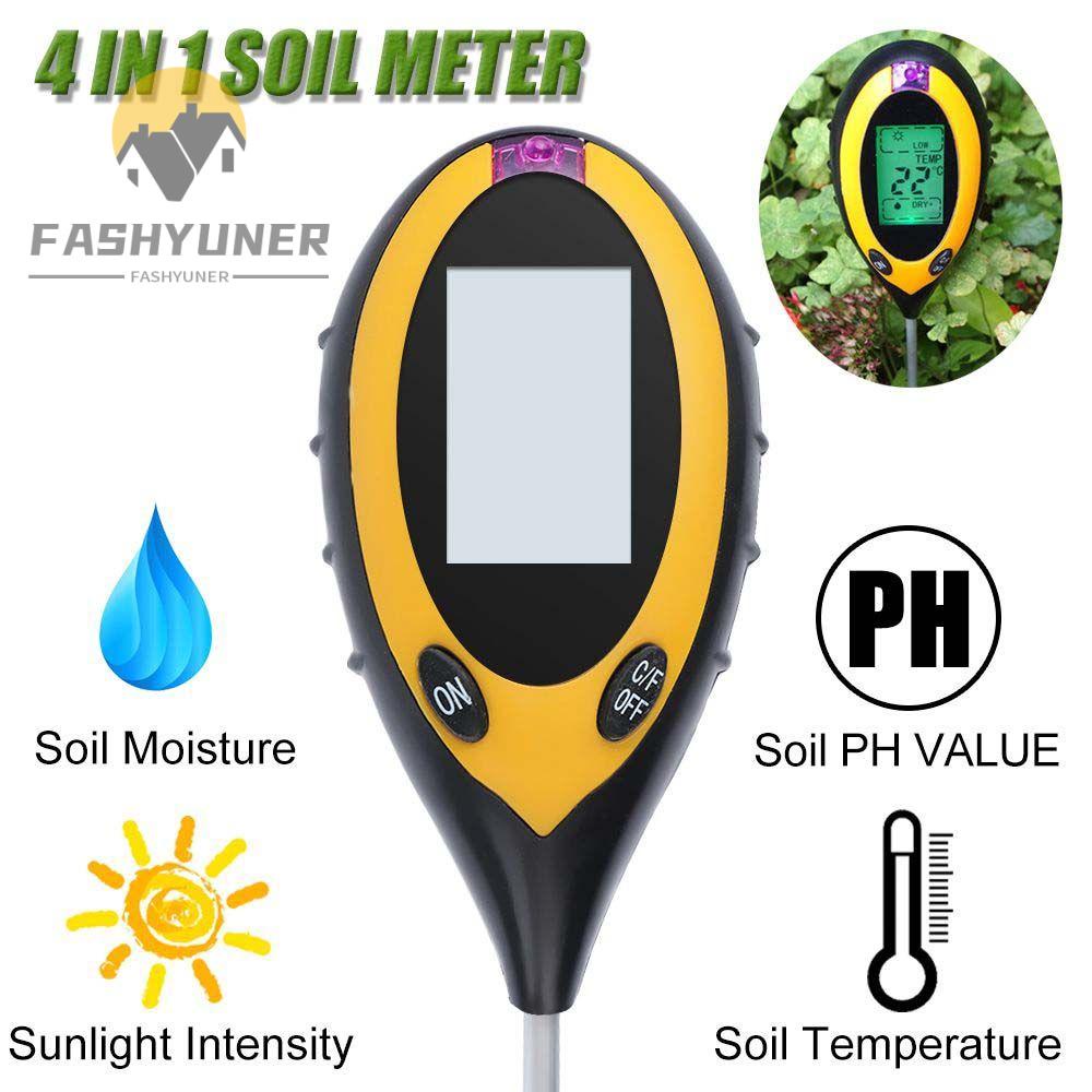 FASHYUNER Máy Đo Độ Ẩm / Nhiệt Độ Đất 4 Trong 1 Có Màn Hình LCD Chuyên Dụng Cho Sân Vườn