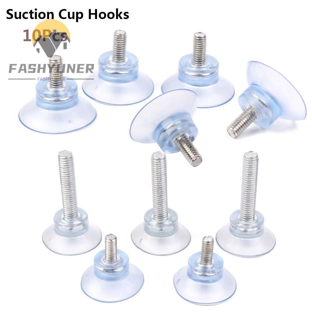 FASHYUNER Set 10 móc treo đồ trong suốt có cốc hút gắn tường nhà tắm/ phòng bếp