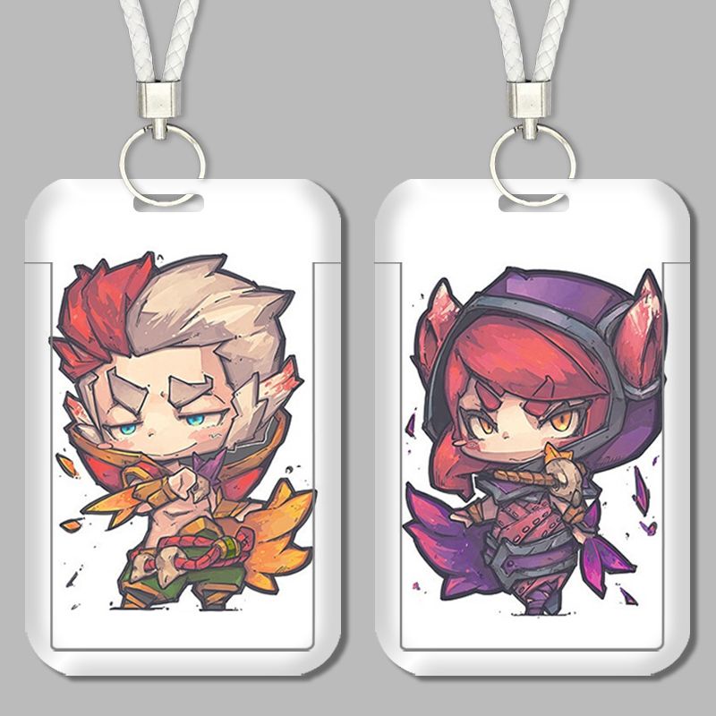 Lol rakan charmer xayah rebel set Túi Đựng Thẻ Xe Buýt Thẻ id Dành Cho Học Sinh
