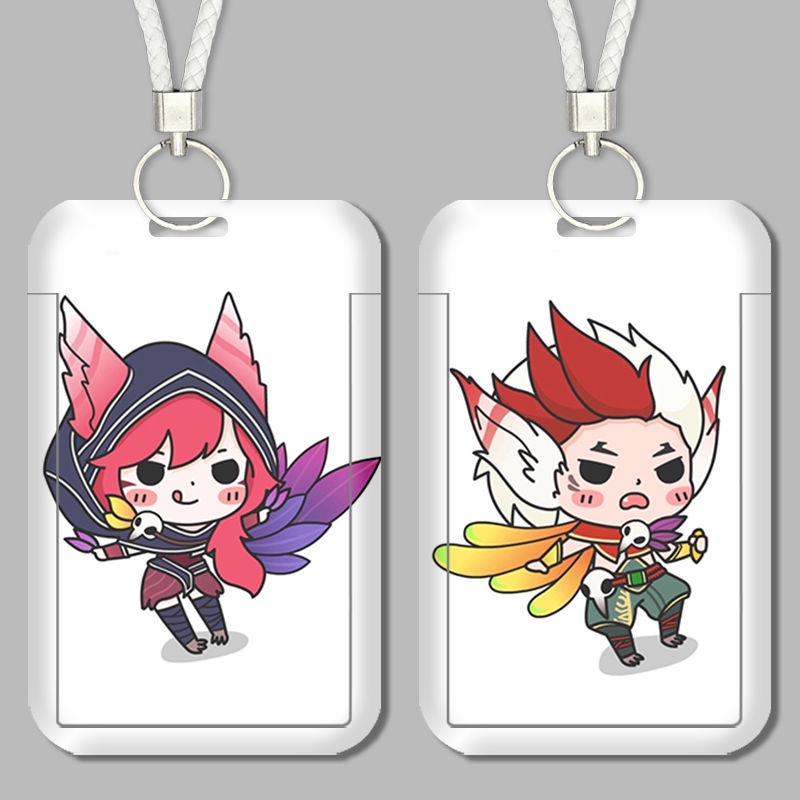 Lol rakan charmer xayah rebel set Túi Đựng Thẻ Xe Buýt Thẻ id Dành Cho Học Sinh