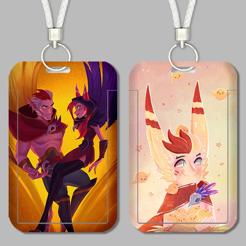 Lol rakan charmer xayah rebel set Túi Đựng Thẻ Xe Buýt Thẻ id Dành Cho Học Sinh