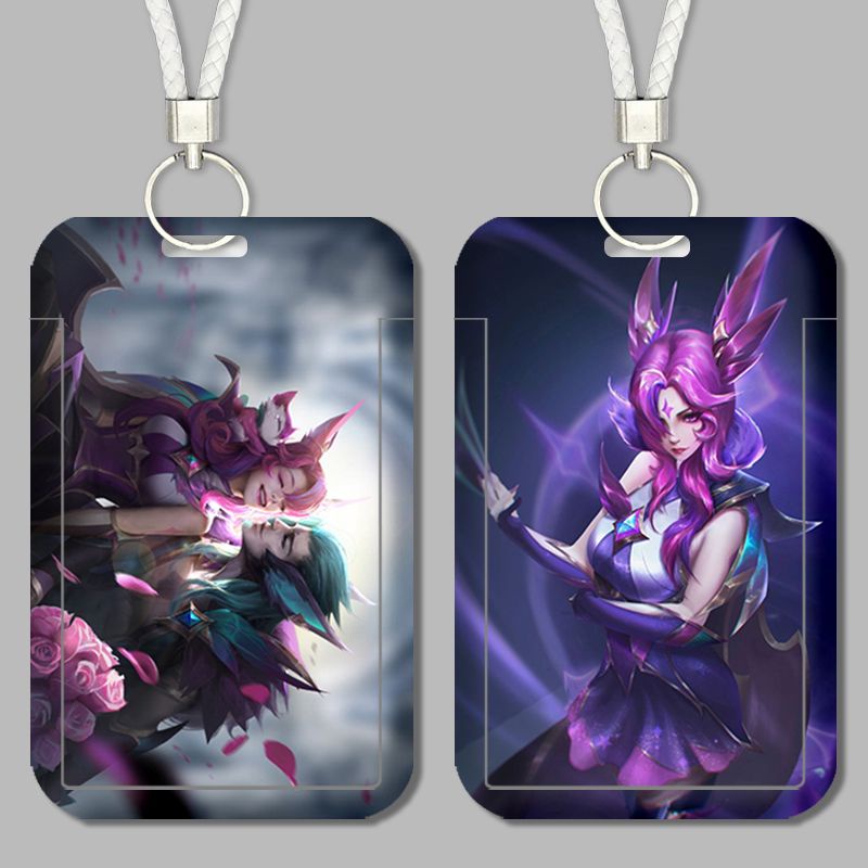 Lol rakan charmer xayah rebel set Túi Đựng Thẻ Xe Buýt Thẻ id Dành Cho Học Sinh