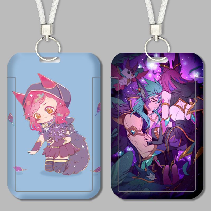 Lol rakan charmer xayah rebel set Túi Đựng Thẻ Xe Buýt Thẻ id Dành Cho Học Sinh