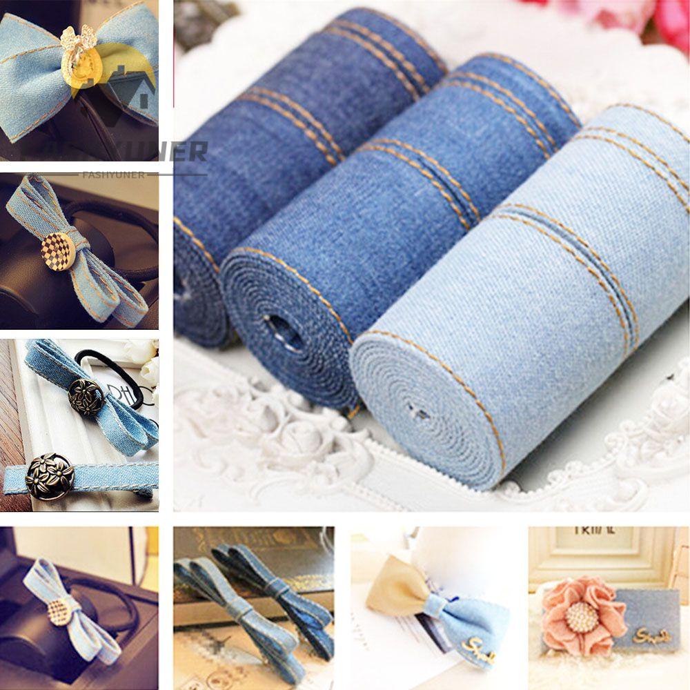 FASHYUNER Dây Ruy Băng Denim Dùng Trang Trí Tóc DIY