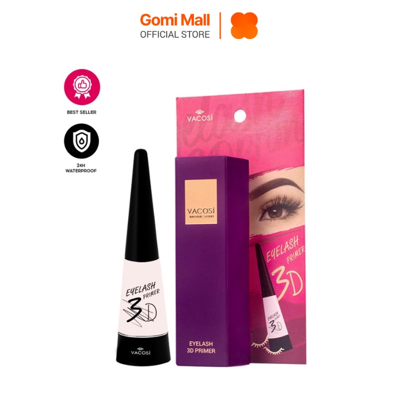 Keo dán mi VACOSI NATURAL STUDIO EYELASH 3D PRIMER PRO với chất keo tự nhiên, không Trôi - Chai 8mL Kèm Cọ Gomi Mall