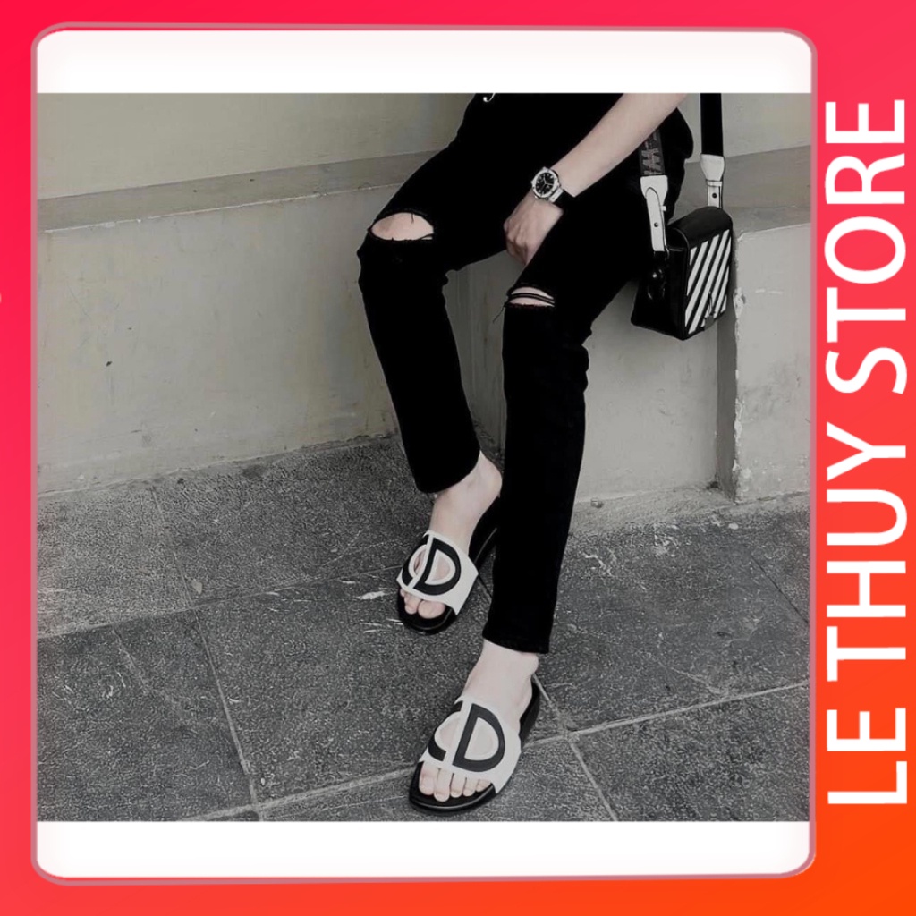 Dép nam nữ quai ngang CD full màu dép đế dày chống trơn trượt HOT TREND  - LỆ THỦY STORE