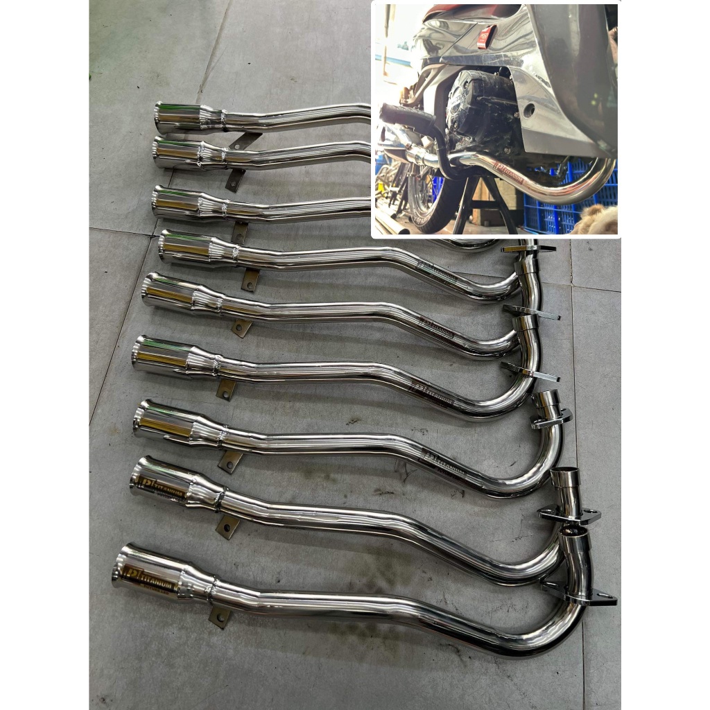 Cổ pô Fuled inox 304 Sáng Bóng gắn fu led , future led