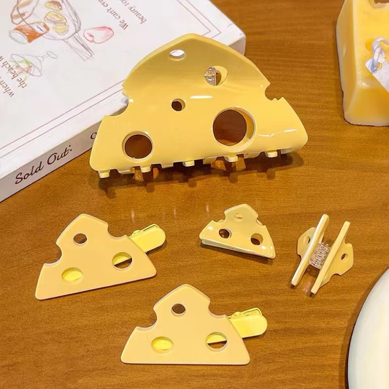 Kẹp Tóc Phô Mai Hình Mỏ Vịt Hoạt Hình Dễ Thương Vui Nhộn Trang Trí Bên Hông