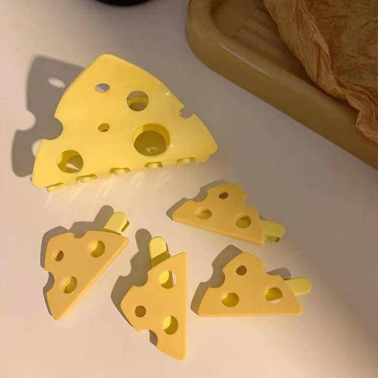 Kẹp Tóc Phô Mai Hình Mỏ Vịt Hoạt Hình Dễ Thương Vui Nhộn Trang Trí Bên Hông