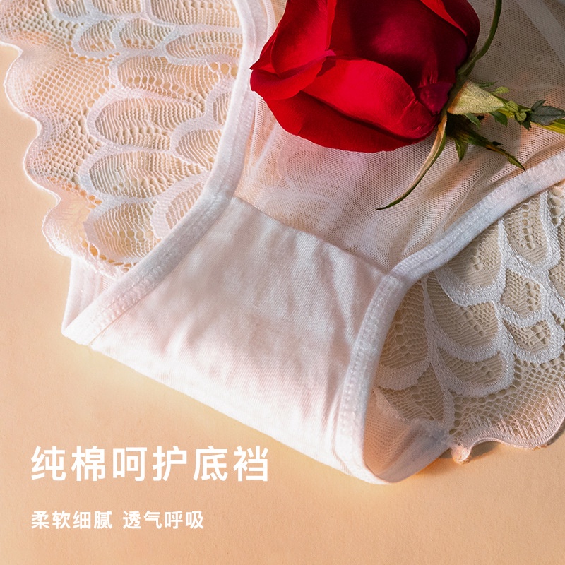 Nami Chọn✔️Quần Lót cotton Không Đường May Lưng Thấp Phối Ren Mỏng Thoải Mái