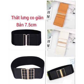 💥Bản to 7.5cm 💥 Thắt lưng đai váy nữ co giãn bản to