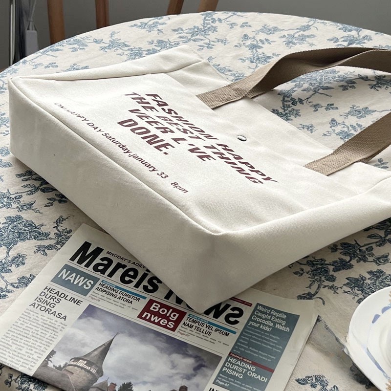 Túi vải ins túi mẹ, túi đựng mẹ và bé dung tích lớn Hàn Quốc nữ sinh viên chữ cái túi đeo vai túi tote túi vải thời trang đơn giản