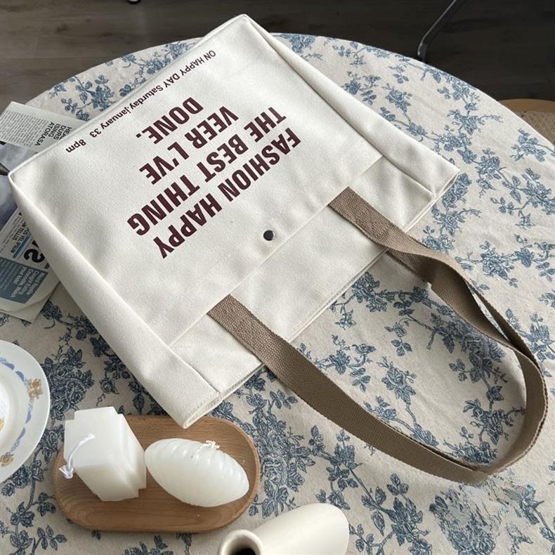 Túi vải ins túi mẹ, túi đựng mẹ và bé dung tích lớn Hàn Quốc nữ sinh viên chữ cái túi đeo vai túi tote túi vải thời trang đơn giản