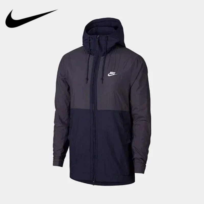 Nike Áo Khoác Gió Thể Thao Có Nón Dáng Rộng Chính Hãng 100% Chống Thấm Nước Trọng Lượng Nhẹ Thời Trang Mùa Đông Cho Nam 928858