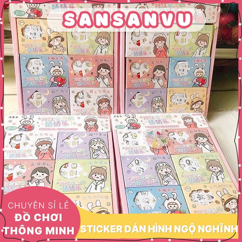 SET 12 TẤM STICKER  DÁN NHIỀU HÌNH DỄ THƯƠNG