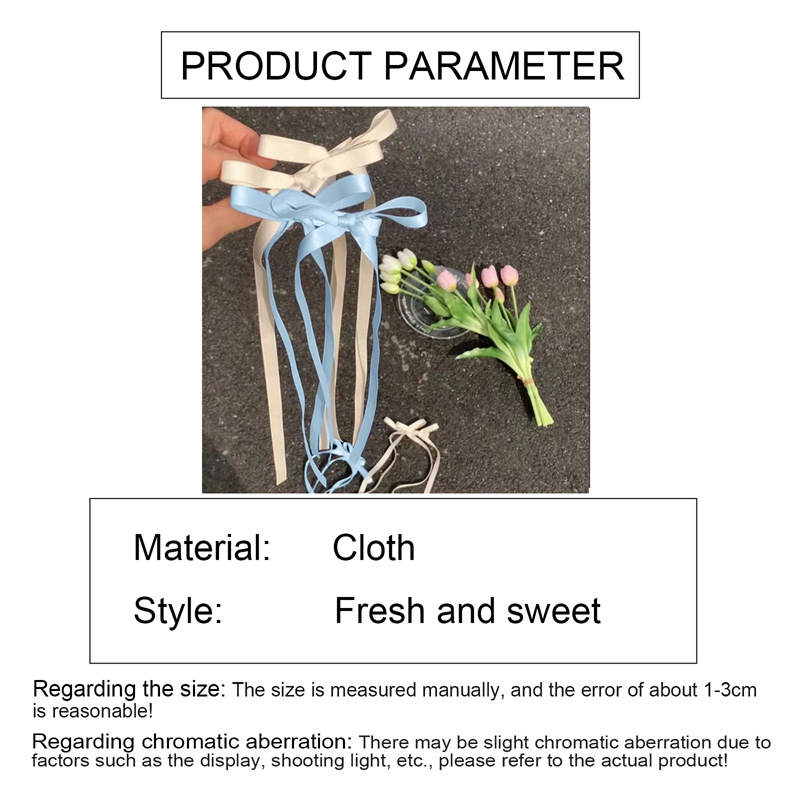 Kẹp Tóc Ruy Băng Thắt Nơ Ruy Băng Hàn Quốc Y2K Phù Hợp Cho Học Sinh Nữ