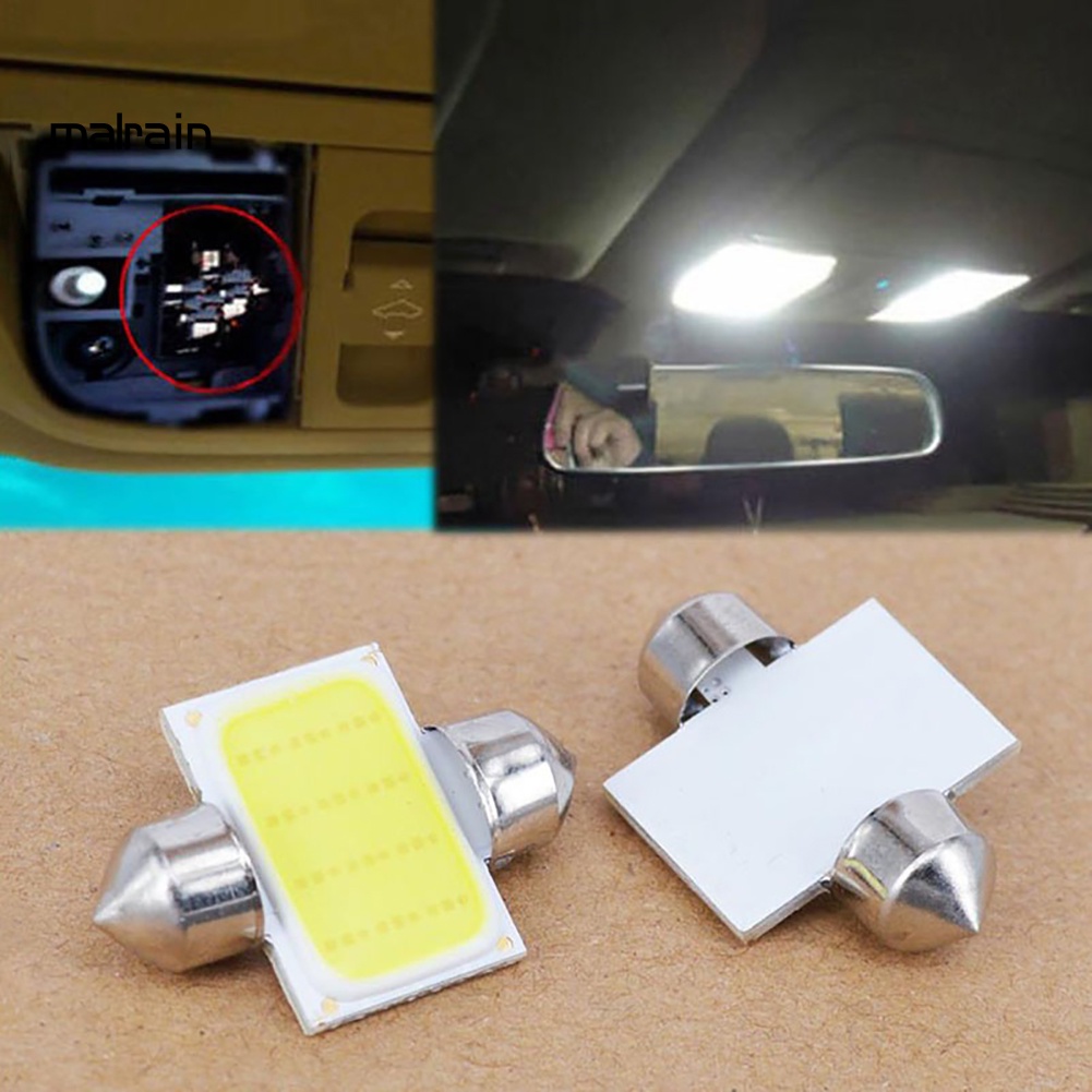 Bộ 2 Đèn led cob 12v Ánh Sáng Trắng Chuyên Dụng Cho Nội Thất Xe Hơi