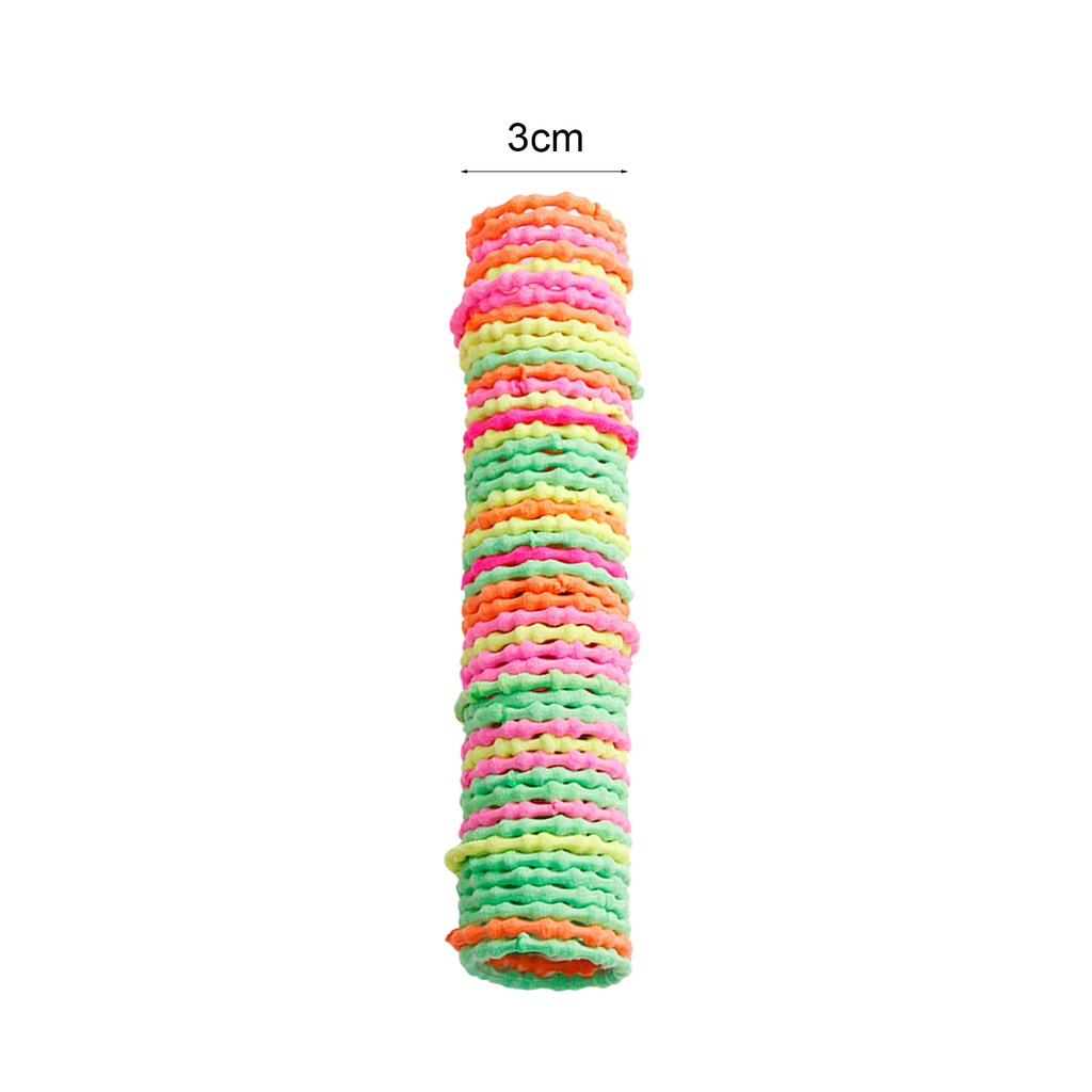 Set 50 Dây Thun Buộc Tóc Co Giãn 3cm Dành Cho Nữ