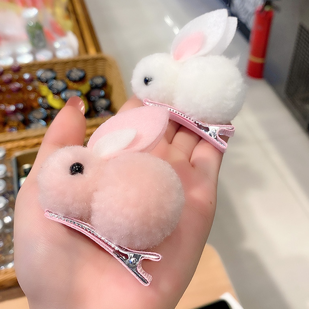 Kẹp Tóc Hình Thỏ Hoạt Hình Nhiều Màu Sắc Cho Bé