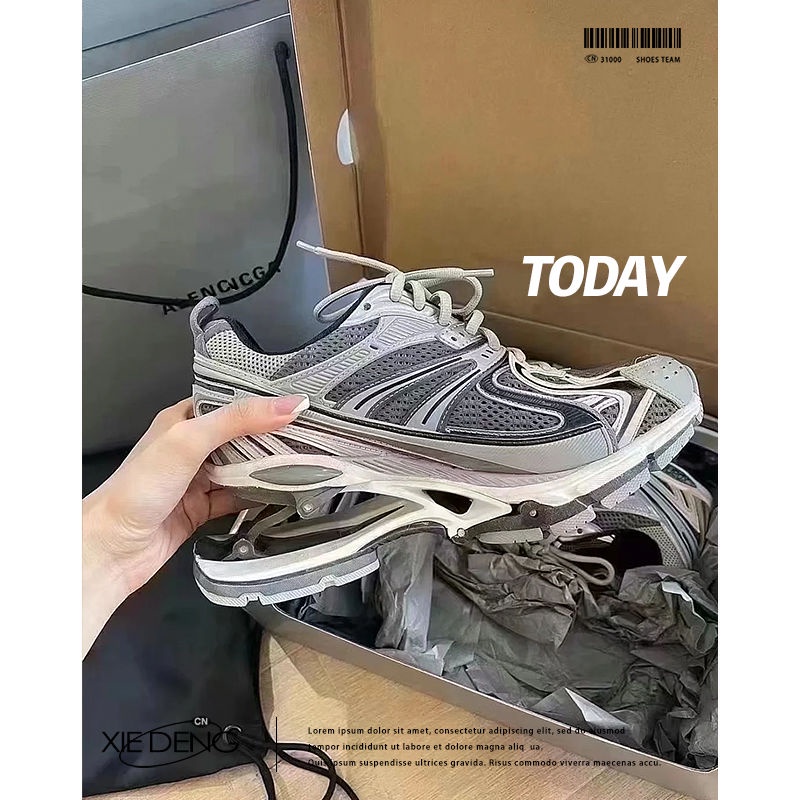 Giày Thể Thao Đế Dày Siêu Nhẹ Mũi Tròn Phong Cách paris Mới 2022 Cho Nữ