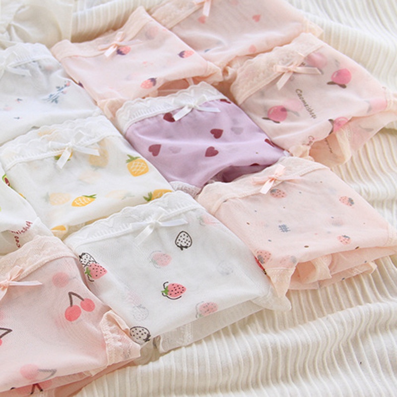 1 Quần Lót cotton Lưng Vừa Thoáng Khí Thoải Mái Màu Tím Ngọt Ngào Và Dễ Thương Cho Bé Gái
