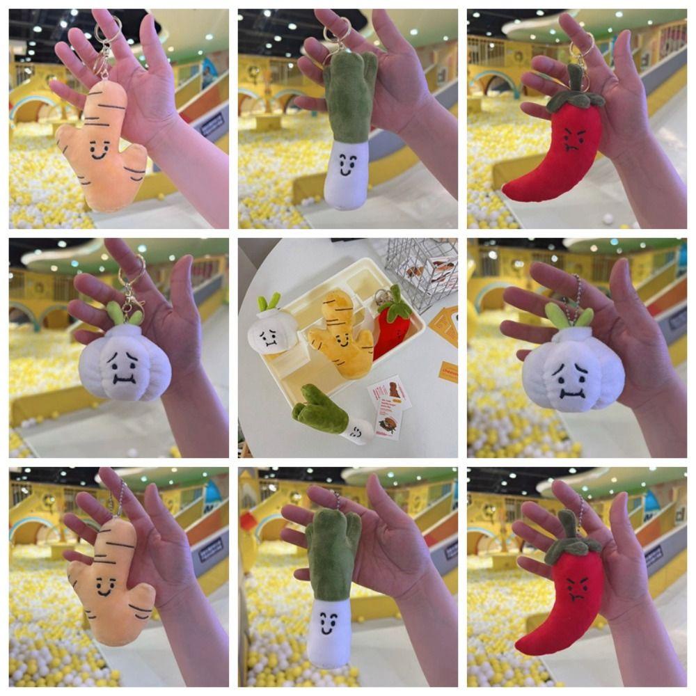 Mmluck Móc Khóa Nhồi Bông Hình Hạt Tiêu Xanh Lá onion Tỏi Ớt Nhồi Bông Mềm Mại Làm Quà Sinh Nhật Bán Chạy