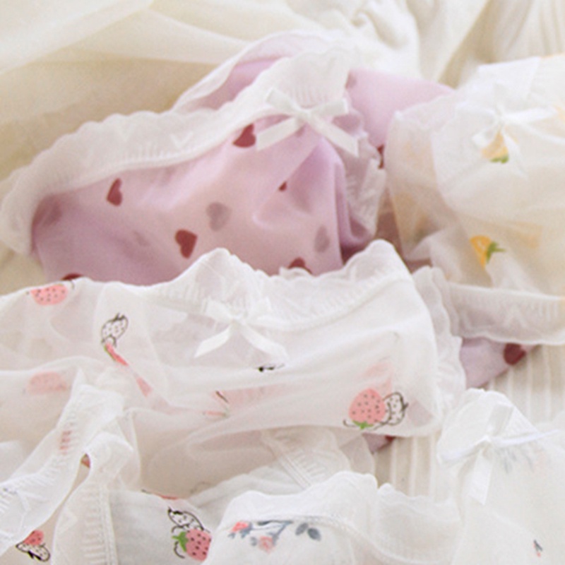 1 Quần Lót cotton Lưng Vừa Thoáng Khí Thoải Mái Màu Tím Ngọt Ngào Và Dễ Thương Cho Bé Gái
