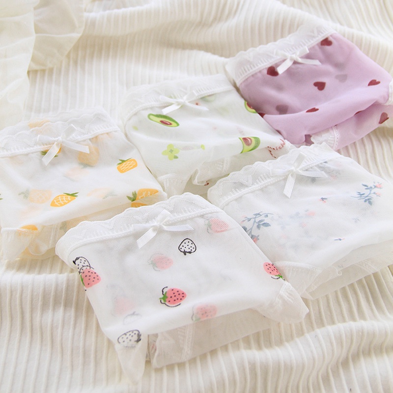 1 Quần Lót cotton Lưng Vừa Thoáng Khí Thoải Mái Màu Tím Ngọt Ngào Và Dễ Thương Cho Bé Gái