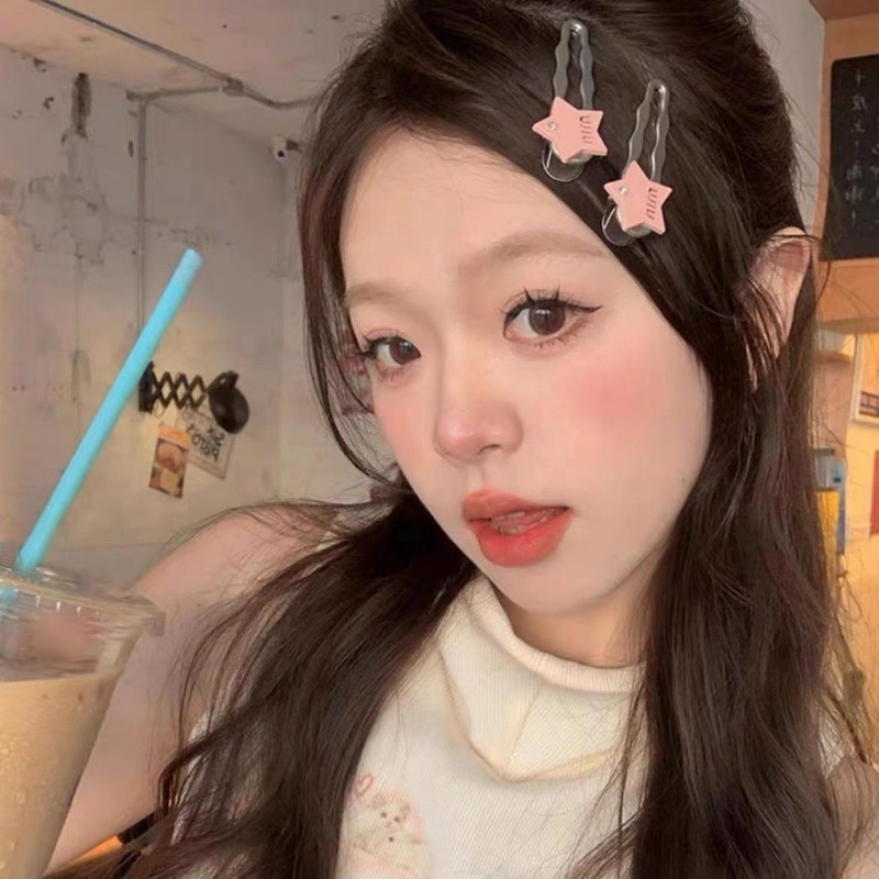 Mới set Kẹp Tóc Hình Ngôi Sao Màu Bạc y2k Ngọt Ngào Cho Nữ
