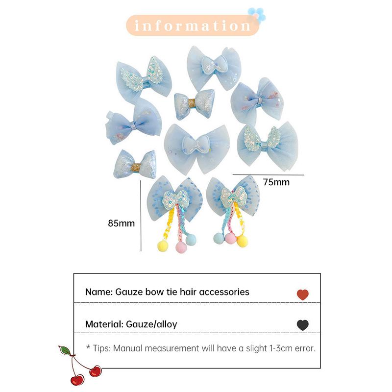 Miumiua🔮Set 10 Kẹp tóc BOWS đính nơ xinh xắn độc đáo cho bé gái