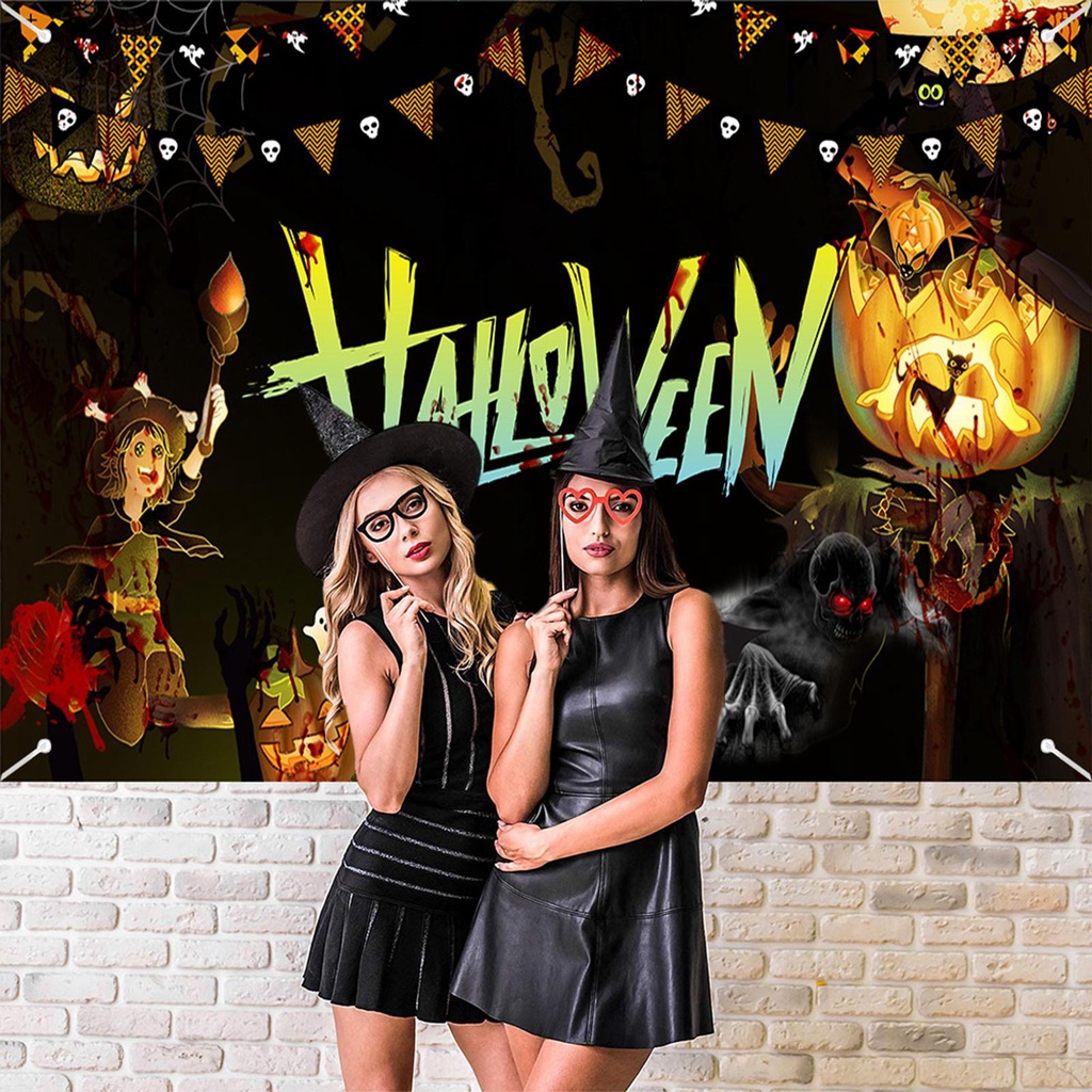 Banner Trang Trí Phông Nền Tiệc halloween Kinh Dị