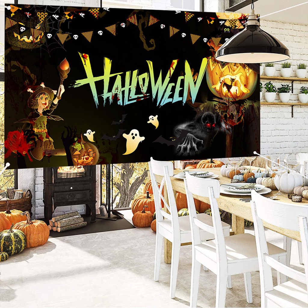 Banner Trang Trí Phông Nền Tiệc halloween Kinh Dị
