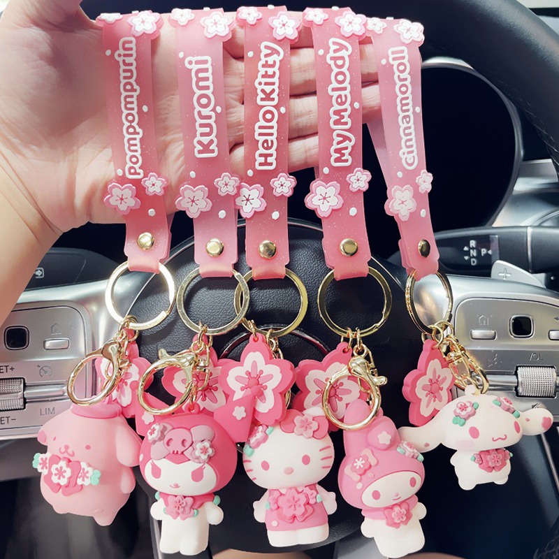 1 Móc Khóa Mô Hình Nhân Vật sanrio kitty melody pompompurin Dễ Thương