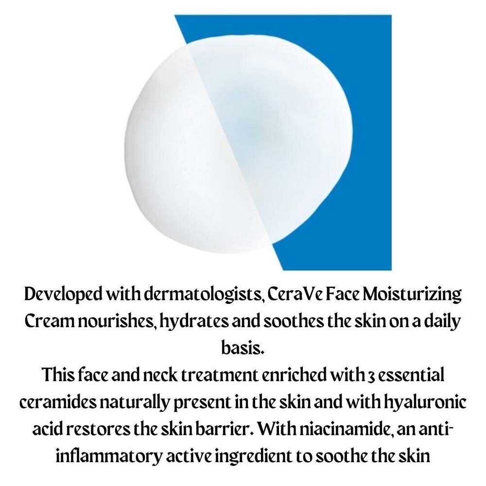 CeraVe Facial Moisturizing Cream PM Cream Nicotinamide Repair Cream is suitable for normal to dry skin 52ml