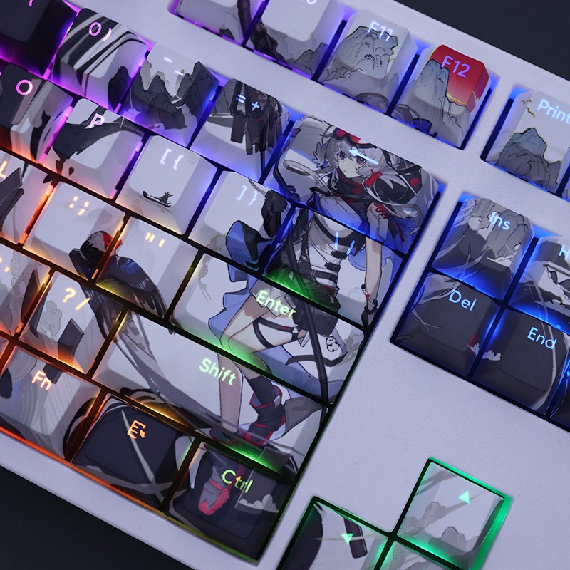 Mulberry Keycaps Cherry Profile Arknights PBT Dye Sub Bàn Phím Cơ Keycap