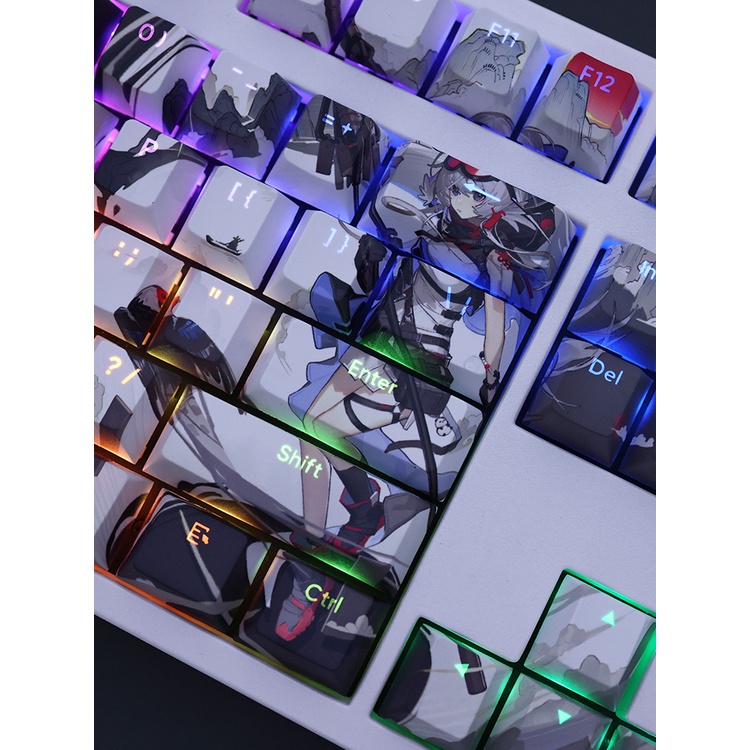 Mulberry Keycaps Cherry Profile Arknights PBT Dye Sub Bàn Phím Cơ Keycap