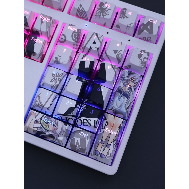 Mulberry Keycaps Cherry Profile Arknights PBT Dye Sub Bàn Phím Cơ Keycap
